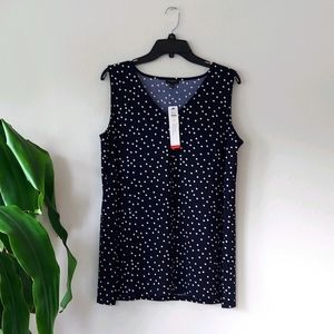Talbots Polka Dot Sleevles Top  NWT